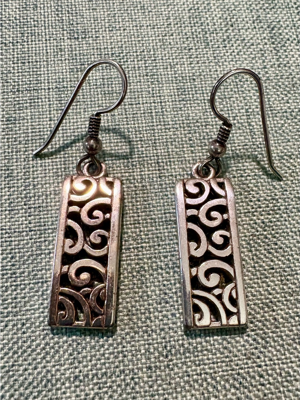 Brighton Deco Lace Silver Plated French Wire Dangle Earrings
